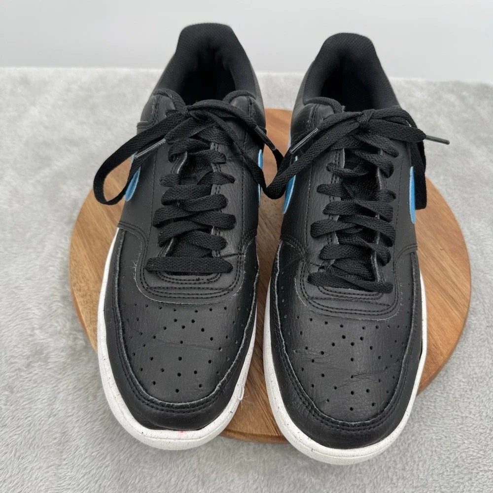 Nike Court Vision Shoe Sneaker Next Nature Low Black Laser Blue Men 9 DH2987-005